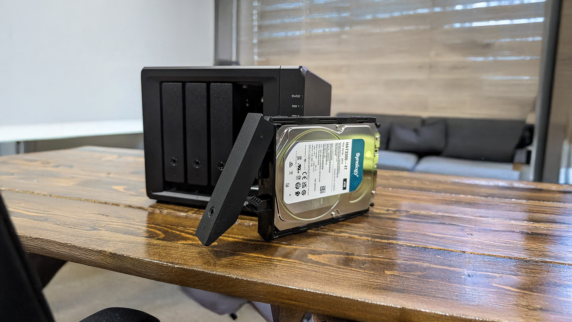 Installing NAS hard drive for photo and video storage backup