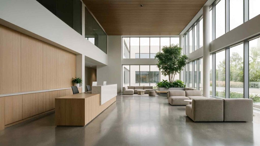 Clean commercial office interior illustrating why photos that sell focus on usability